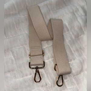 Beige Adjustable Bag Strap with Gold Hardware